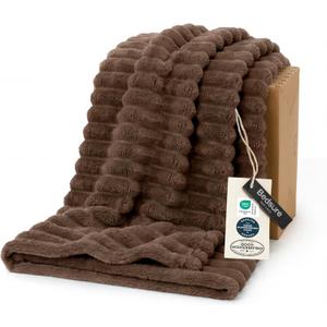 Bedsure GentleSoft Brown Fleece Blanket for Couch - Cozy Soft Blankets for Women, Cute Small Throws for Girls, 50x60 Inches