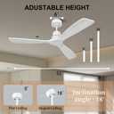 Obabala Ceiling Fan No Light 52inch Modern Outdoor Ceiling Fan Without Light 3 Wood Blade Fan with Remote Quiet Reversible DC Motor for Patios Farmhouse Bedroom Kitchen