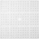 EENKOSI Square Shower Mat 27x27 inch - Large Clear Anti Slip Shower Floor Stall Mat - Non Slip Square Bathroom Bath Mat with Strong Secure Suction Cups and Drain Holes in Middle (Clear)