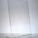 Dazzling Displays Clear Acrylic Slanted Sign Holder 8.5 x 11 - Clear Slanted Picture Frame Holder for Office, Retail, Tradeshow and Home Use (3-Pack)
