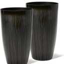 Worth 23.5" H. Tall Planters for Outdoor Plants, Large Black Plant Pots, 23.5" Height