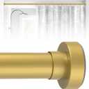 Gold Shower Curtain Rod 34 to 43Inch:Small Spring Tension Shower Rods for Bathroom Kitchen Doorway,Modern Heavy Duty Adjustable Tension Shower Curtain Rod No Drilling No-Slip Easy Install,Gold