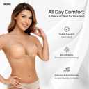 NONIO Adhesive Bra Strapless Sticky Invisible Push up Reusable Silicone The Best Off Backless Viscous for Women (Beige)