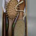 Baby Hair Brush Set for Newborns - Soft Goat Bristle Wooden Baby Brush and Comb Set Newborn Grooming Kit for Cradle Cap, Durable & Gentle, Boy, Girl Infant Essentials Care Kit (Regular, Dark Walnut)