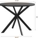 ChooChoo Round Dining Table for 2, Farmhouse Wood Kitchen Table, Circle Dinner Table for Kitchen & Dining Room, Small Space, 31.5In, Black, 31.5 Inch Diameter