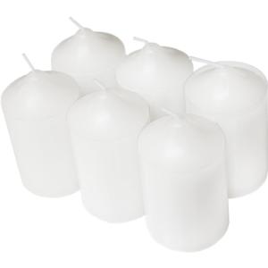 Super Z Outlet Unscented Pillar Candles for Weddings, Home Decoration, Relaxation, Spa, Smokeless Cotton Wick (6, White, 2"x3")