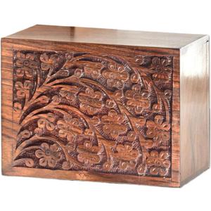 SOULURNS Cremation Urn for Human Ashes Decorative Wood Urns Memorial Urn Funeral Urns for Adults Wooden Urn for Men Women Rosewood pet urn (Tree of Life, Fits 80 Lbs)