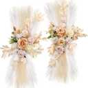 Wedding Arch Flowers, Artificial Floral Decor for Wedding Ceremony & Reception, Standard Size Large Flower Swag Set for Backdrop & Welcome Sign, Pack of 2 (Champagne)