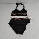 AI'MAGE Women High Waisted Bikini Sets Tummy Control Swimsuits Two Piece Swim Suits 2025 Color Block Halter Bathing Suits Small