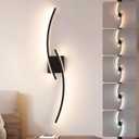 Hardwired 3000~6000K Modern Wall Sconce, 31.5IN Black LED Wall Light Fixtures Wall Lights for Bedroom, Living Room, Hallway and Bedside Wall Lamp