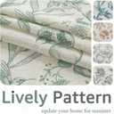 jinchan Linen Curtains Floral Curtain for Living Room 96 Inch Long Green French Rod Pocket Light Filtering Toile Print Farmhouse Bedroom Curtains Window Drapes Set 2 Panels