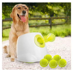 ALL FOR PAWS Automatic Dog Ball Launcher for Medium to Large Dogs, Interactive Tennis Ball Thrower, Rechargeable Dog Toy Mental Stimulation Training Game for Energetic Dogs