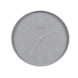 La Crosse Technology 12-Inch Everly Silent Analog Gray Quartz Wall Clock - 404-3831-INT 