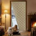 NICETOWN Thermal Insulated Door Curtain, 30"x82" Thick Draft Stopper with 3 Hanging Ways, Keep Warm in Winter, Easy Install for Doorway, Old House, Sliding Door, Taupe, 1 Panel