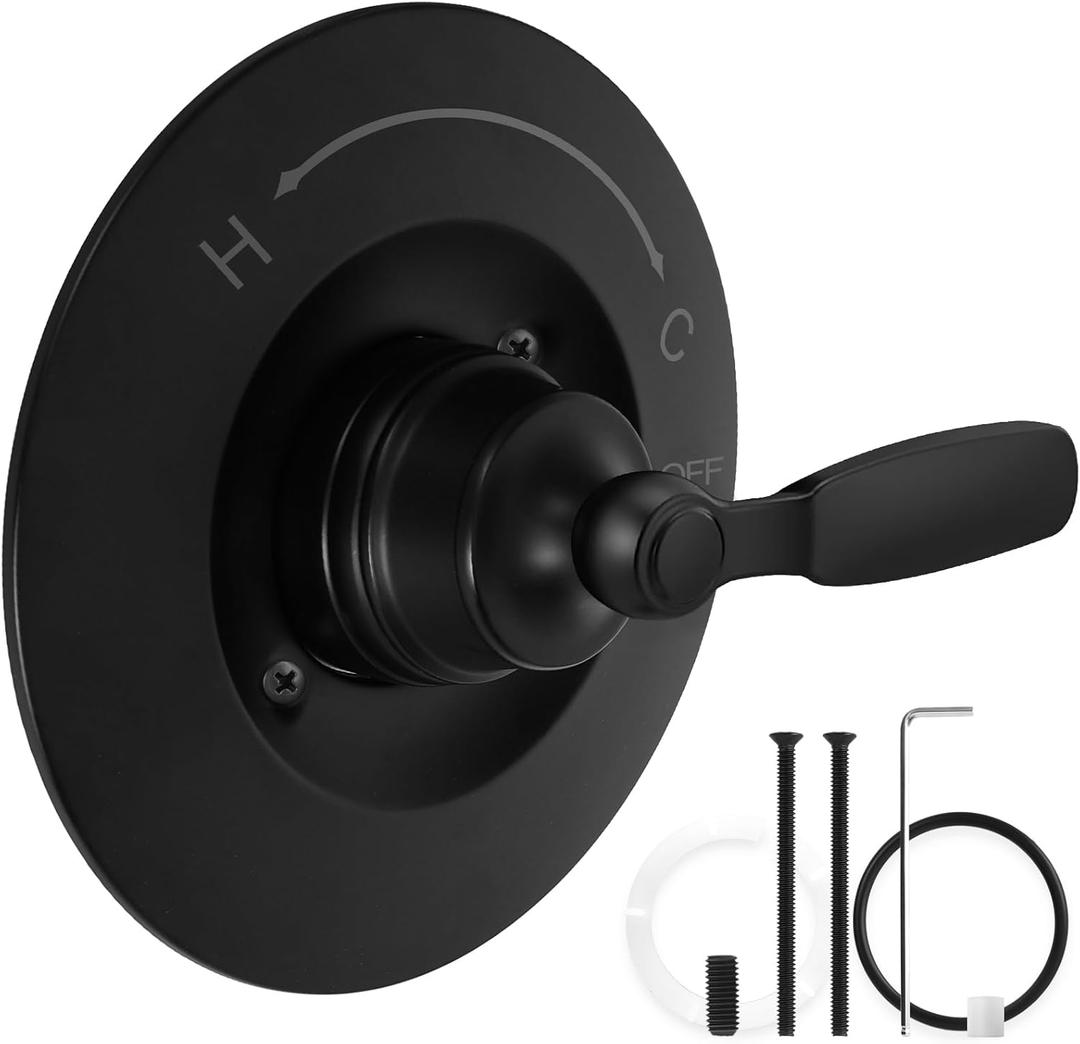 T14032-BL Matte Black Shower Handle, Metal,Compatible with Monitor RP46074 & RP19804,Compatible with Delta Classic 13/14 Series,Valve Not Included (Handle)