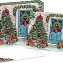 LANG Greenery Greetings Boxed Christmas Cards, 18 Cards & 19 Envelopes, Full-Color Artwork Inside and Out, Fully Designed Envelopes, Linen-Embossed Paper Stock (1004886)