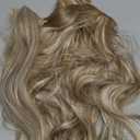 BARSDAR Blonde Wavy Clip in Hair Extensions - 20 Inch Soft Wavy Layered Clip in Hair Extensions for Women - 5 PCS Lace Weft Voluminous Easy Wear Soft Synthetic Light Ash Blonde Mix Hairpieces