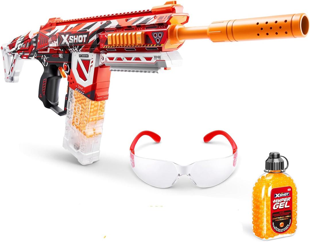 XShot Hyper Gel HPG-700 Blaster, Semi and Fully Automatic Gel Blaster & 20,000 Hyper Gel Pellets, 700 Capacity Mag, Eyewear, Ages 14 & Up by ZURU (Large Gel Blaster)