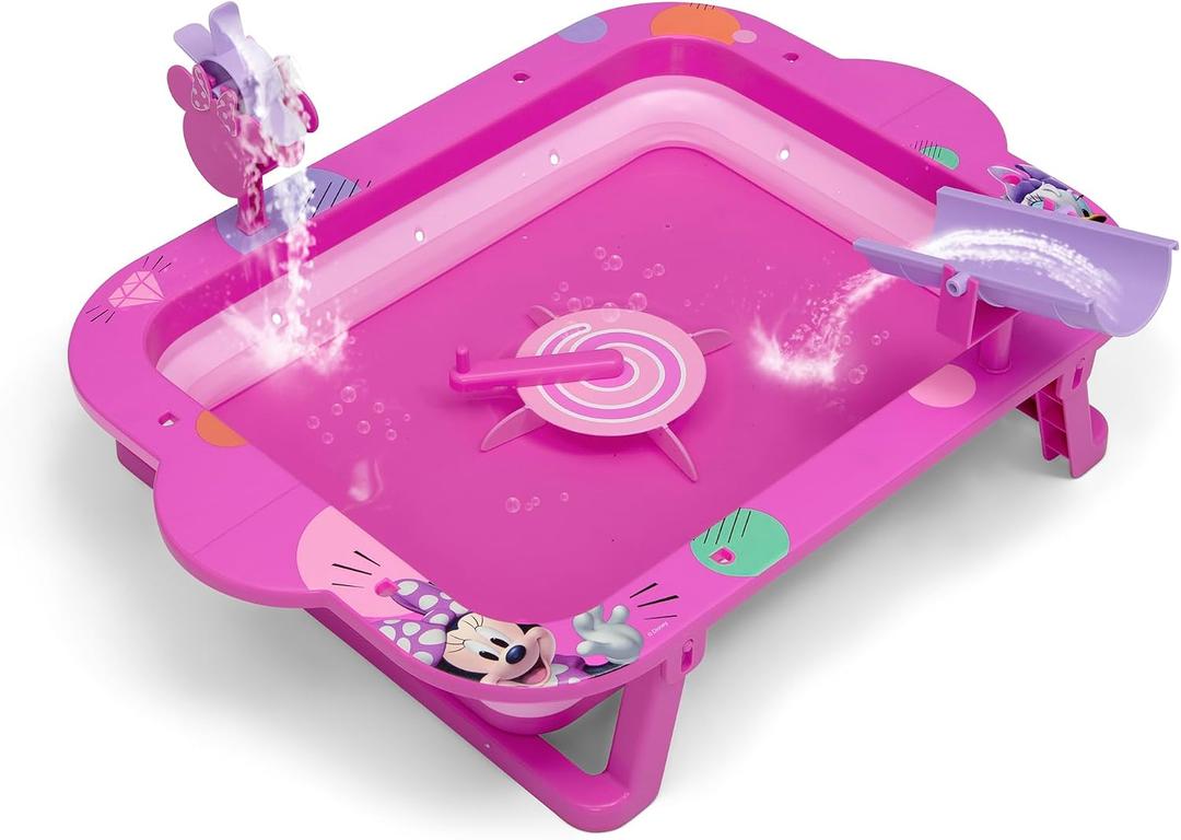 Delta Children Disney Minnie Mouse Water Activity Table - Collapsible & Portable - Ideal for Travel - Outdoor Kids Water Sensory Table, Pink, Medium