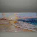 AmoyArt Beach Wall Art for Living Room, Ocean Canvas Wall-Decor for Bedroom, Sunset Picture Print for Home, Size 40x20 Inches