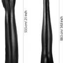 SATINIOR Women's Carnival Halloween Costume Elastic Spandex Shiny Wet Long Gloves and Thigh High Stockings (Black)