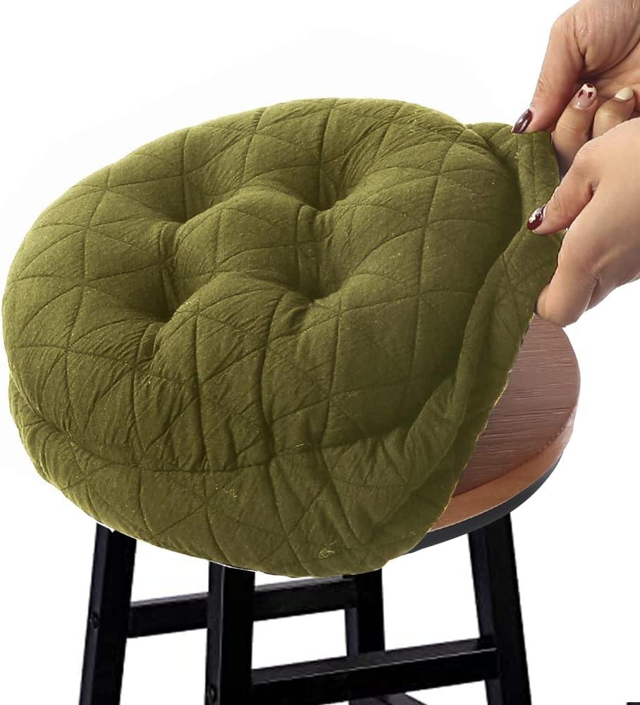BUYUE Round Bar Stool Seat Cushion, Dia.13 Luxury Fashion Jacquard with Anti-Skid Silicone Bar Stool Cushion Padded (Green, M,1 Count) BUYUE Round Bar Stool Seat Cushion, Dia.13 Luxury Fashion Jacquard with Anti-Skid Silicone Bar Stool Cushion Padded (Green, M,1 Count)