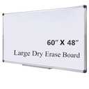 DexBoard 60 x 48 Inch Magnetic Whiteboard (5 x 4 Ft) - Modern Aesthetic Dry Erase Board for Home Office Decor, Creative Studio & Video Background - Anti-Ghosting Surface with Pen Tray