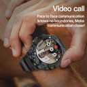 4G SIM Card Android IP68 Smartwatch with GPS & WiFi, Dual-Lens HD Cameras, 1150mAh Military Watch for Men, App Downloadable, 1.5" AMOLED Large Screen for Video Chat, Health Activity Tracker (Black)