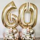 Champagne Gold 3 Balloon Number,40 Inch Light Gold 3 Balloons Big Foil Mylar Helium Number 3 Balloon for Birthday Party Anniversary Decorations