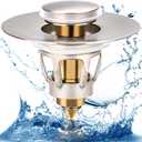 Three colors Brushed Nickel Bathroom Sink Stopper, 1.1-1.5" Bathroom Sink Drain Strainer, Universal Wash Basin Pop Up Drain Stopper, Bounce Core Push Type Sink Plug, Anti-Clogging (1PCS)