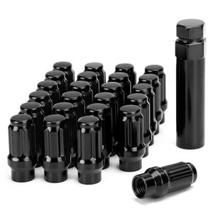 Dynofit 12mmx1.5 ET(Extended) 6 Spline Lug Nuts Compatible with Toyota Tacoma 4Runner, for 6 Lugs Aftermarket Wheels, 24pc M12x1.5 Closed End with 7.6mm Shank, Special Lug Nuts for Wheel Spacers