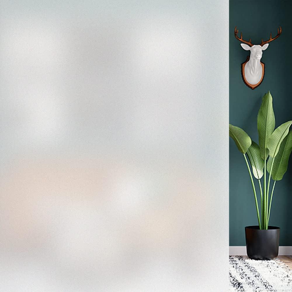 HIDBEA Frosted Window Privacy Film - Non Adhesive Static Cling Glass Stickers Sun UV Blocking Heat Control Door Covering Decals for Home Office, 23.6 x 157.5 Inch