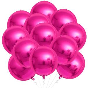 KatchOn, Large, Hot Pink Balloons - 22 Inch, Pack 12 | Foil Balloons, Hot Pink Balloon for Wedding Engagement Bridal Bachelorette Tropical Party Decorations | Gender Reveal Decor | Pink Birthday