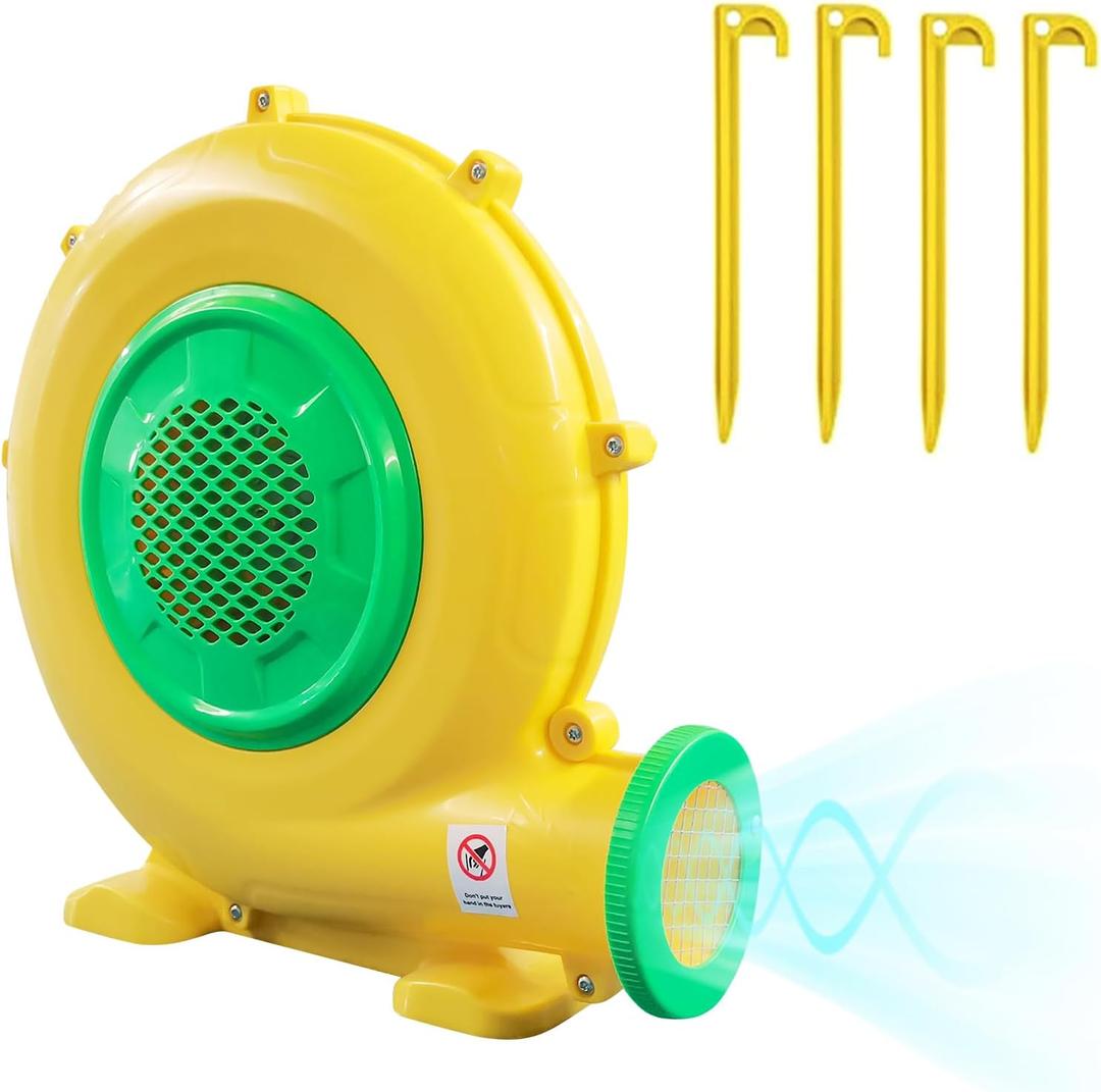 750W Bounce House Blower, Powerful Air Blower for Inflatable, Portable Inflatable Bubble House Blower Pump Fan for Inflatable Bouncy Castle, Jumper, Water Slide, Blower Corded(750 Watt 1HP)