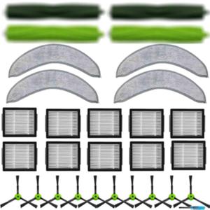 2 Set of Roller Brush & 10 Filters & 4 Mop Pads & 10 Side Brushes Replacement Parts Accessories Compatible with iRobot Roomba Combo J7 J7+ J9+ 10 Max Robot Vacuum Cleaner,