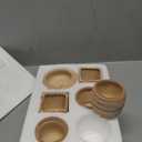 Sun-E 6 in Set 7.6 cm Ceramic Wooden Pattern Succulent Plant Pot Cactus Plant Pot Flower Pot Container Planter Gift Idea