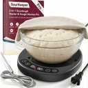 SourKeeper, Larger 2-in-1 Sourdough Starter Warmer Pro - 2026 Upgrade Larger Heating Plate, Dough Temp Probe, 1°F Control (70–110°F), 24H Timer, Real-Time Monitoring, for Beginner Bakers Black