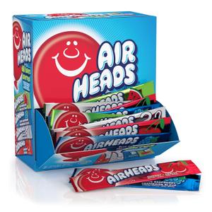 Airheads Candy Bars, Variety Bulk Box, Chewy Full Size Fruit Taffy, Gifts, Holiday, Parties, Concessions, Pantry, Non-Melting, Party, 60 Individually Wrapped Full Size Bars (EXP 03/31/26)
