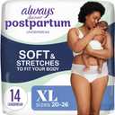 Always Discreet Postpartum and Adult Incontinence Underwear for Women, Size XL, Maximum Protection, 14 CT