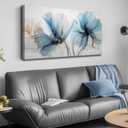 Floral Canvas Wall Art for Office Big Wall Decor for Bedroom Women Blue and White Wall Decor for Living Room Size 24 x 48 Inch