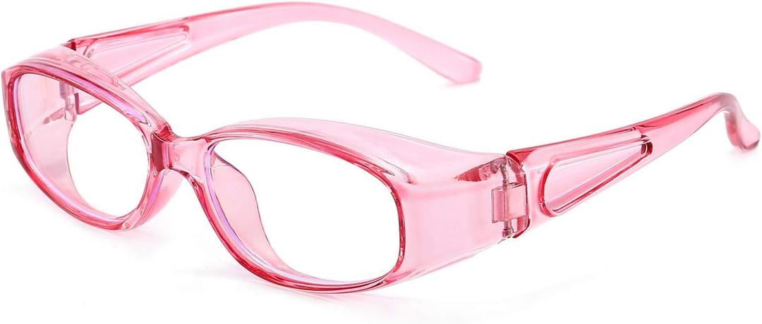 Dollger Safety Glasses Anti Fog Blue Light Blocking Glasses UV400 Protection Eyeglasses Anti Pollen Saftey Goggles (Pink)