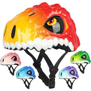 Toddler Kids Bike Helmet,3D Dinosaur Helmets for Boys Girls Infant/Baby to Children 1/2/3/4/5/6/7/8 Years Old Lightweight Adjustable Multi-Sports Bicycle Scooter Skateboard Skating Cycling (MixRed)