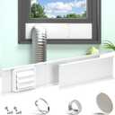 Daisypower Dryer Vent Window Kit, Adjustable Window Vent Kit with Outdoor Dryer Vent Cover,4 Inch Hood for Exhaust Ventilation