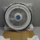 CACI Mall RGB Ceiling Fan with Lights and Remote, Low Profile Flush Mount Modern Bladeless Smart Ceiling Fan for Bedroom Kids Room Living Room, 19 Inch, White