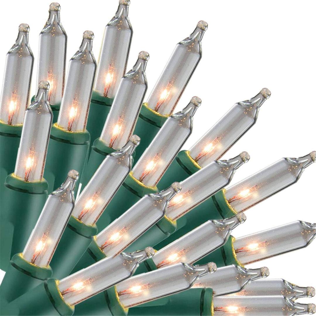 Christmas Lights Indoor Outdoor, 33FT 150 Count Green Wire 120V UL Incandescent Mini String Light, Xmas Tree Lights for Patio Holiday Party Garden, Warm WhiteNo Twinkle Function