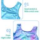 Nymphperi Gymnastics Leotards for Girls Size 2t 3t Comfortable Shiny Blue Mermaid Biketards Sparkly Colored Scale Unitards for Toddler Swimming