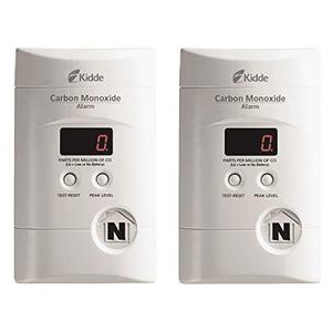 Kidde Carbon Monoxide Detector, Plug-In Wall with 9-Volt Battery Backup, Digital LED Display - 2 Pack, MFG Date:  10/29/2025