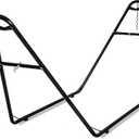 gafete Universal 2 Person Hammock Stand Only, 600 lbs Capacity, Fits 9 to 14ft Hammocks, Adjustable Double Heavy Duty Powder-Coated Steel Stand for Outside, Multi-Use (Black)