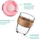KeepCup Brew Cork, Reusable Glass Tumbler with Natural Cork, Tall Coffee Cup 12oz/340ml - Filter