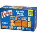 Lance Sandwich Crackers, Variety Pack, 3 Flavors, 20 Individually Wrapped Packs, 6 Sandwiches Each (1.4 Ounce (Pack of 20))